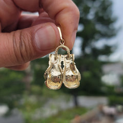 10K, 14K or 18K Gold Boxing Gloves Pendant