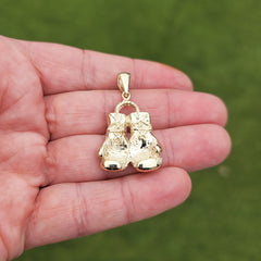 10K, 14K or 18K Gold Boxing Gloves Pendant