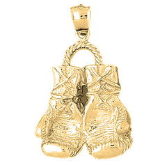 10K, 14K or 18K Gold Boxing Gloves Pendant