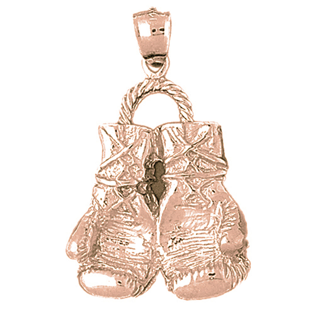 10K, 14K or 18K Gold Boxing Gloves Pendant
