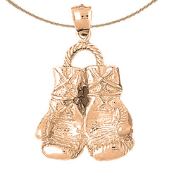 10K, 14K or 18K Gold Boxing Gloves Pendant