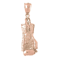 10K, 14K or 18K Gold Boxing Gloves Pendant