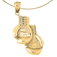 10K, 14K or 18K Gold Boxing Gloves Pendant