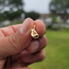 10K, 14K or 18K Gold 3D Boxing Gloves Pendant