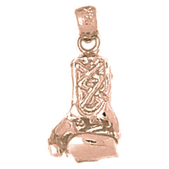 10K, 14K or 18K Gold Boxing Gloves Pendant