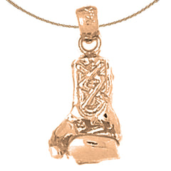 10K, 14K or 18K Gold Boxing Gloves Pendant