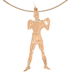14K or 18K Gold Boxer Pendant