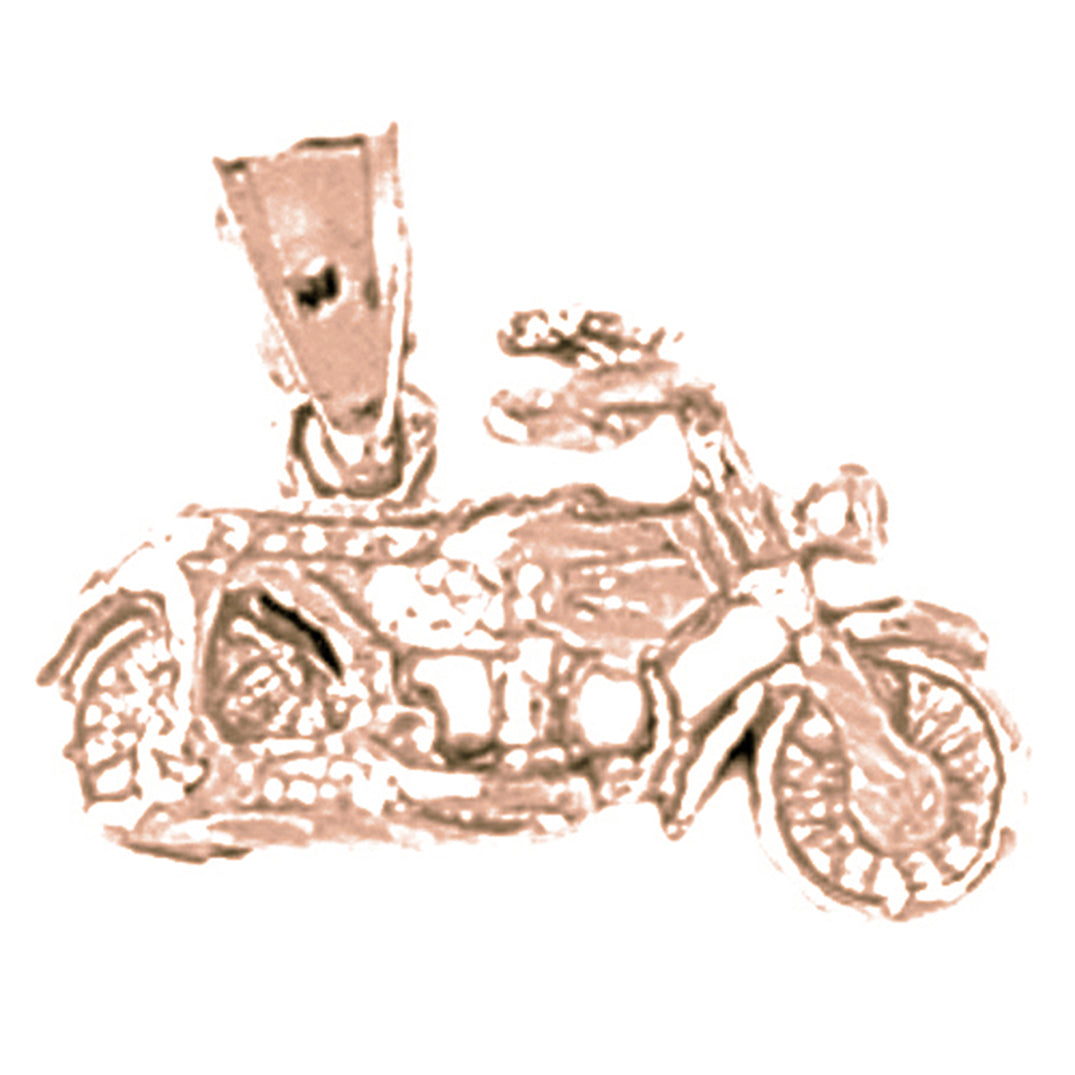 10K, 14K or 18K Gold 3D Motorcycle Pendant