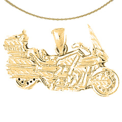 10K, 14K or 18K Gold Motorcycle Pendant