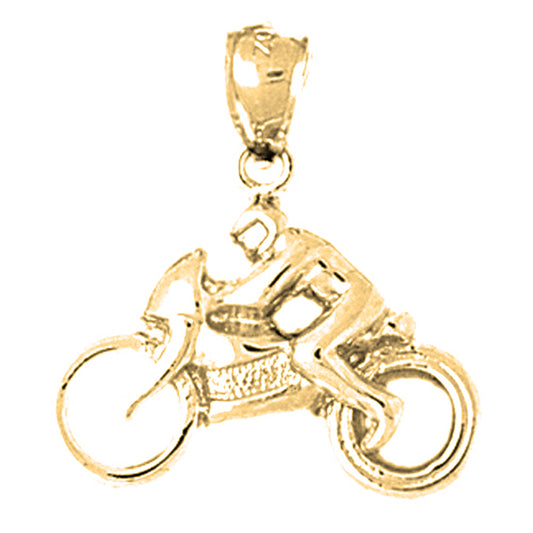 10K, 14K or 18K Gold Street Motorcycle Pendant