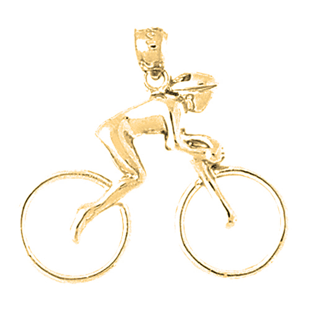10K, 14K or 18K Gold Cycler Pendant