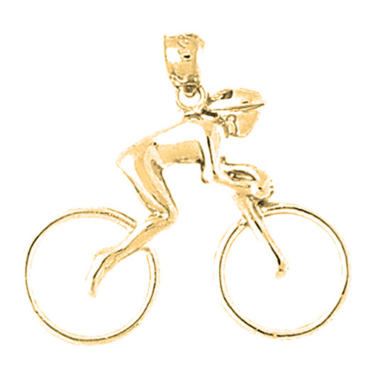 10K, 14K or 18K Gold Cycler Pendant