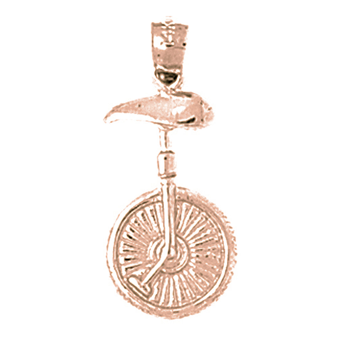 14K or 18K Gold Unicycle Pendant