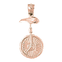 14K or 18K Gold Unicycle Pendant
