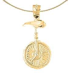 14K or 18K Gold Unicycle Pendant