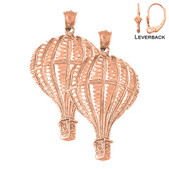 14K or 18K Gold Hot Air Balloon Earrings