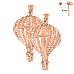 14K or 18K Gold Hot Air Balloon Earrings