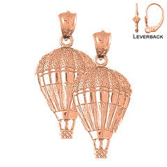 14K or 18K Gold Hot Air Balloon Earrings