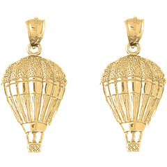 14K or 18K Gold 32mm Hot Air Balloon Earrings
