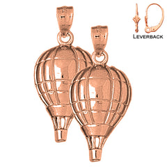 14K or 18K Gold Hot Air Balloon Earrings