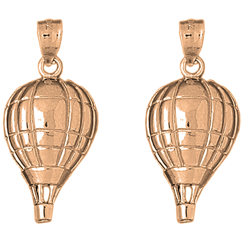 14K or 18K Gold 31mm Hot Air Balloon Earrings