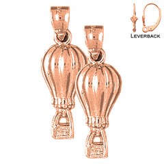 14K or 18K Gold 3D Hot Air Balloon Earrings