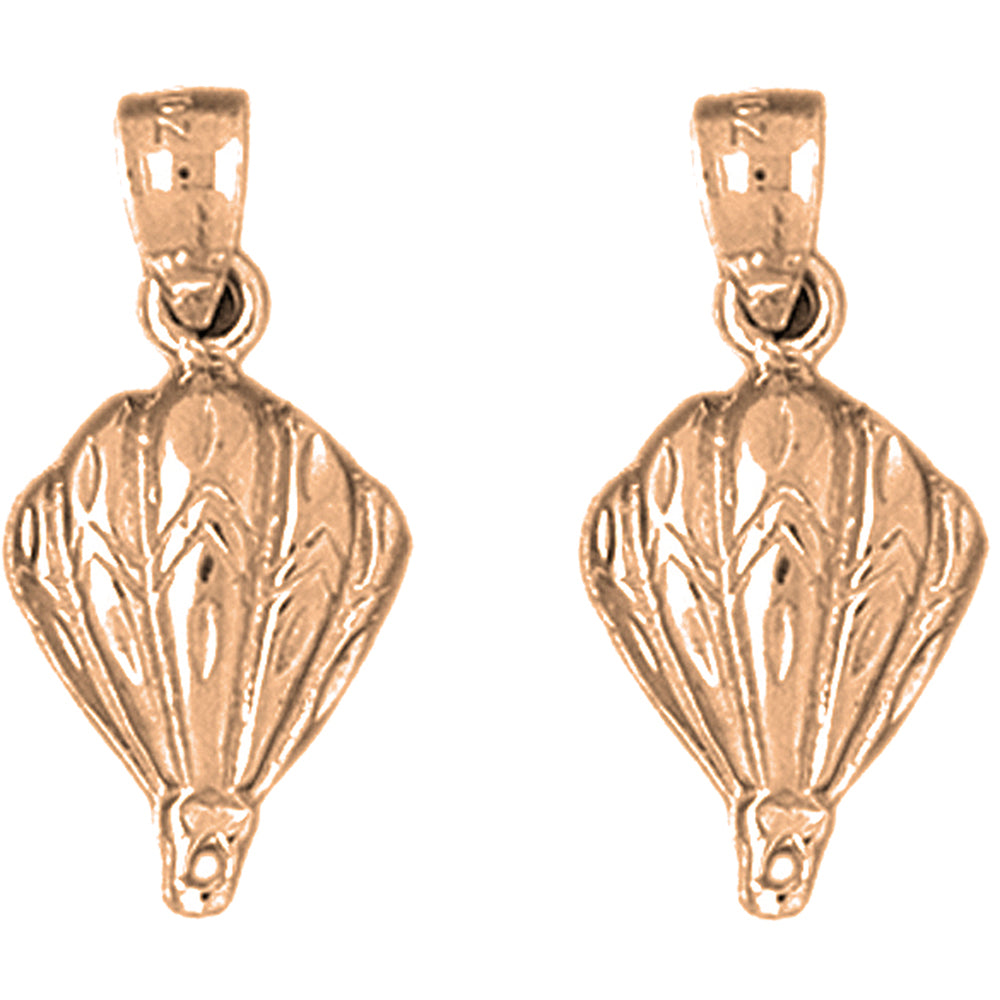 14K or 18K Gold 23mm Hot Air Balloon Earrings