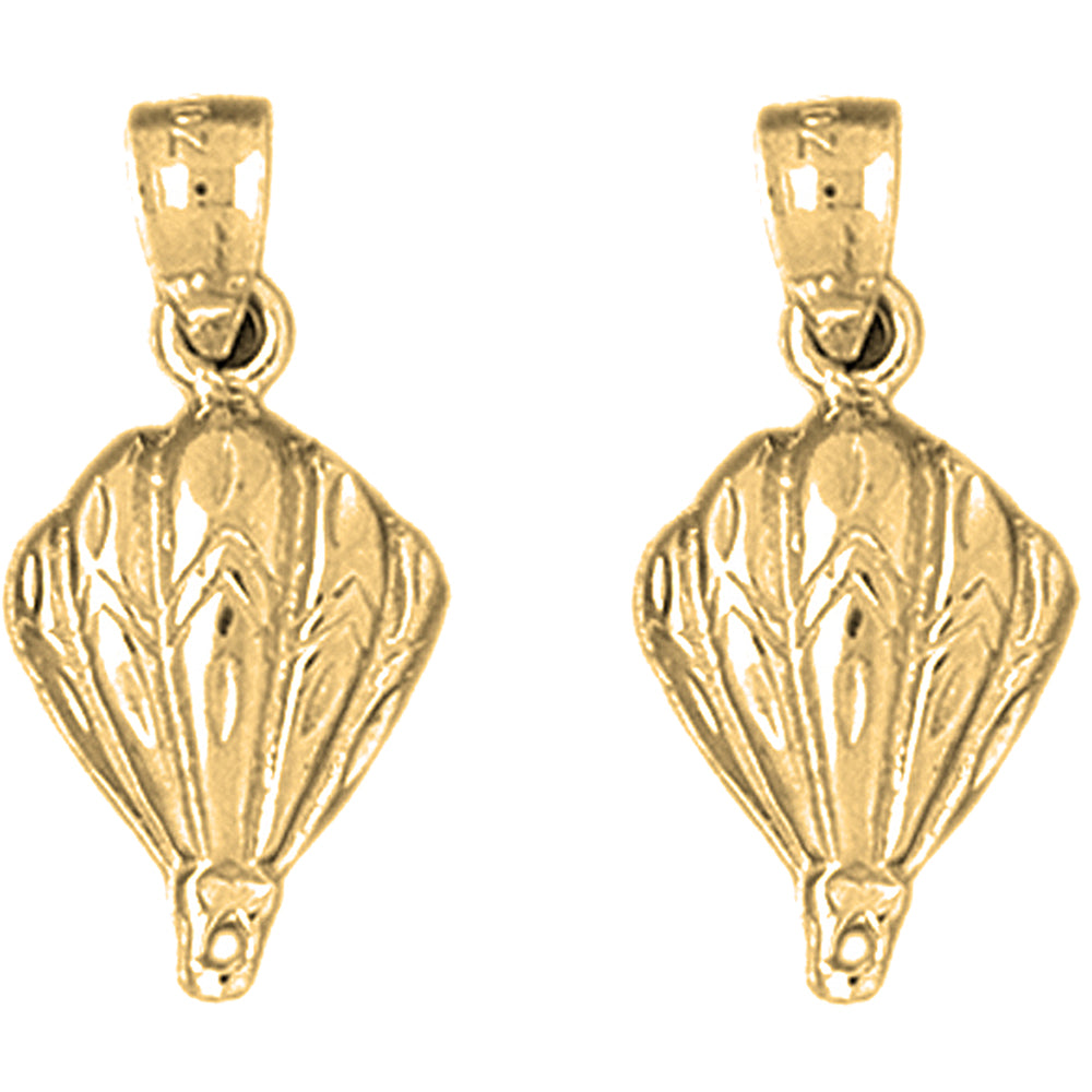 14K or 18K Gold 23mm Hot Air Balloon Earrings