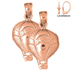 14K or 18K Gold Hot Air Balloon Earrings