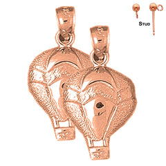 14K or 18K Gold Hot Air Balloon Earrings
