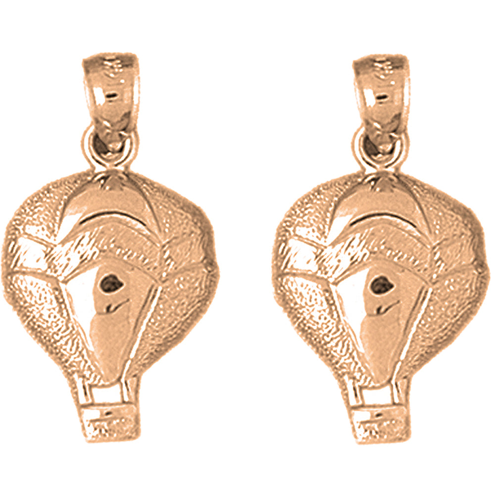 14K or 18K Gold 25mm Hot Air Balloon Earrings