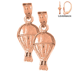 14K or 18K Gold Hot Air Balloon Earrings