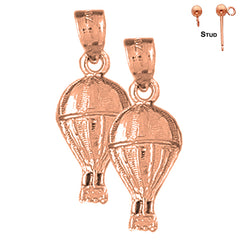14K or 18K Gold Hot Air Balloon Earrings