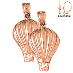 14K or 18K Gold Hot Air Balloon Earrings