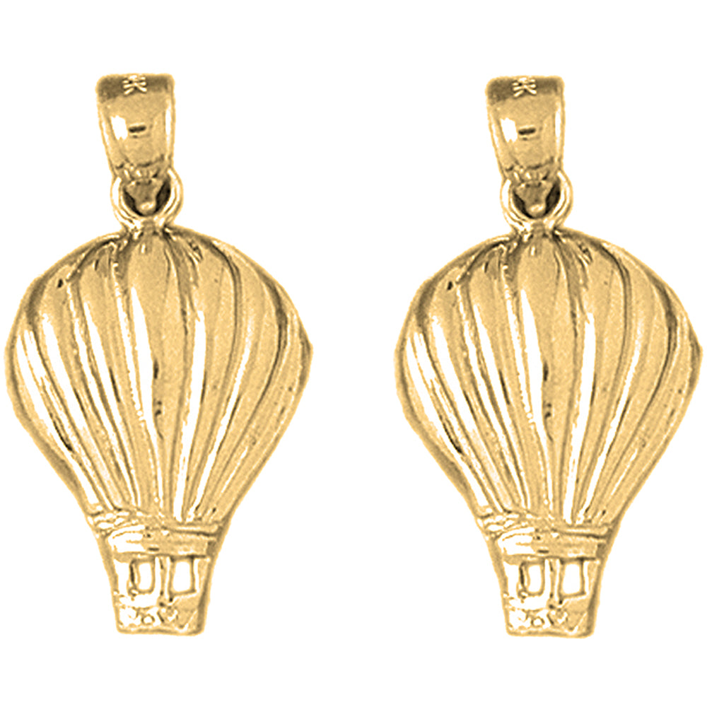 14K or 18K Gold 27mm Hot Air Balloon Earrings