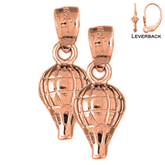 14K or 18K Gold Hot Air Balloon Earrings
