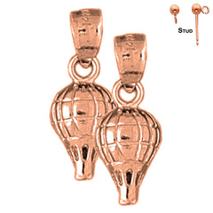 14K or 18K Gold Hot Air Balloon Earrings