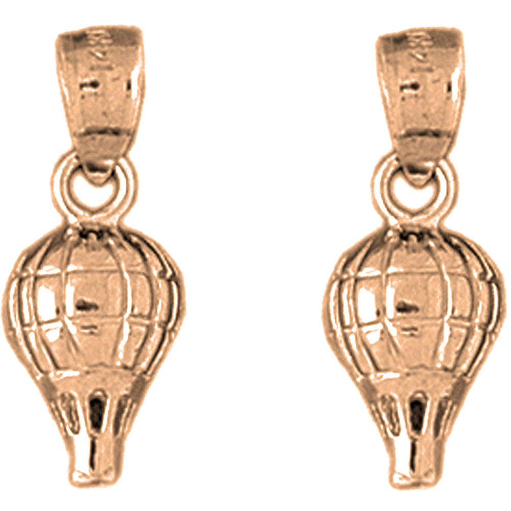 14K or 18K Gold 21mm Hot Air Balloon Earrings