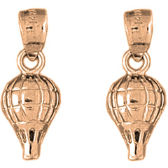 14K or 18K Gold 21mm Hot Air Balloon Earrings