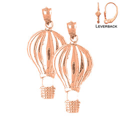 14K or 18K Gold Hot Air Balloon Earrings