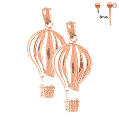 14K or 18K Gold Hot Air Balloon Earrings