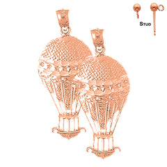 14K or 18K Gold Hot Air Balloon Earrings