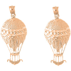 14K or 18K Gold 34mm Hot Air Balloon Earrings