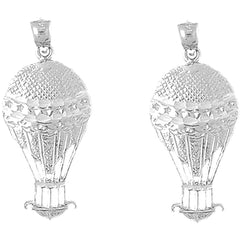 Sterling Silver 34mm Hot Air Balloon Earrings