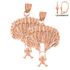 Pendientes Paracaidistas de Oro de 14K o 18K