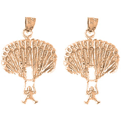 14K or 18K Gold 27mm Parachuter Earrings