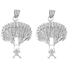 14K or 18K Gold 27mm Parachuter Earrings
