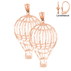 14K or 18K Gold Hot Air Balloon Earrings