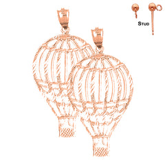 14K or 18K Gold Hot Air Balloon Earrings