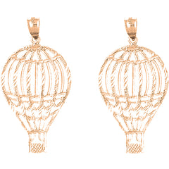 14K or 18K Gold 39mm Hot Air Balloon Earrings